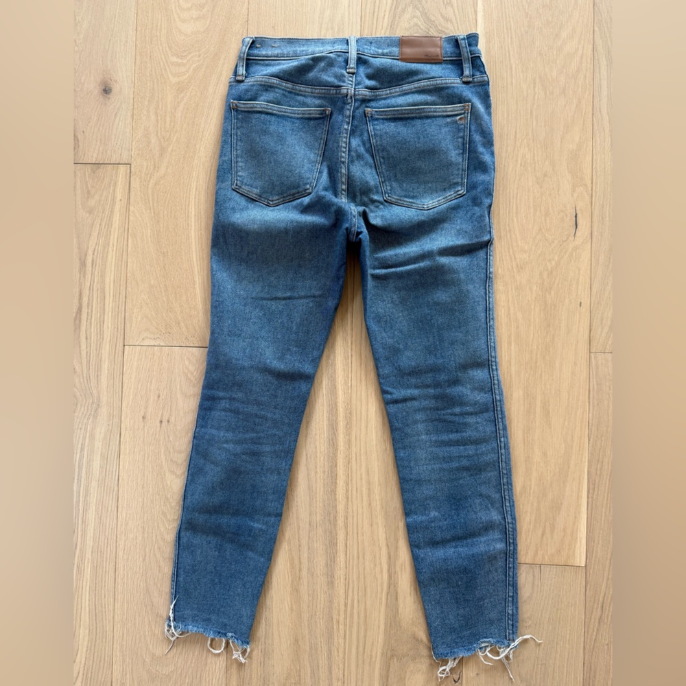 Madewell 10” High Rise Skinny Jeans - Vintage Wash Buttonfly Fray Hem 28 - Picture 5 of 7